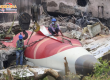The crash site of the plane accident in India